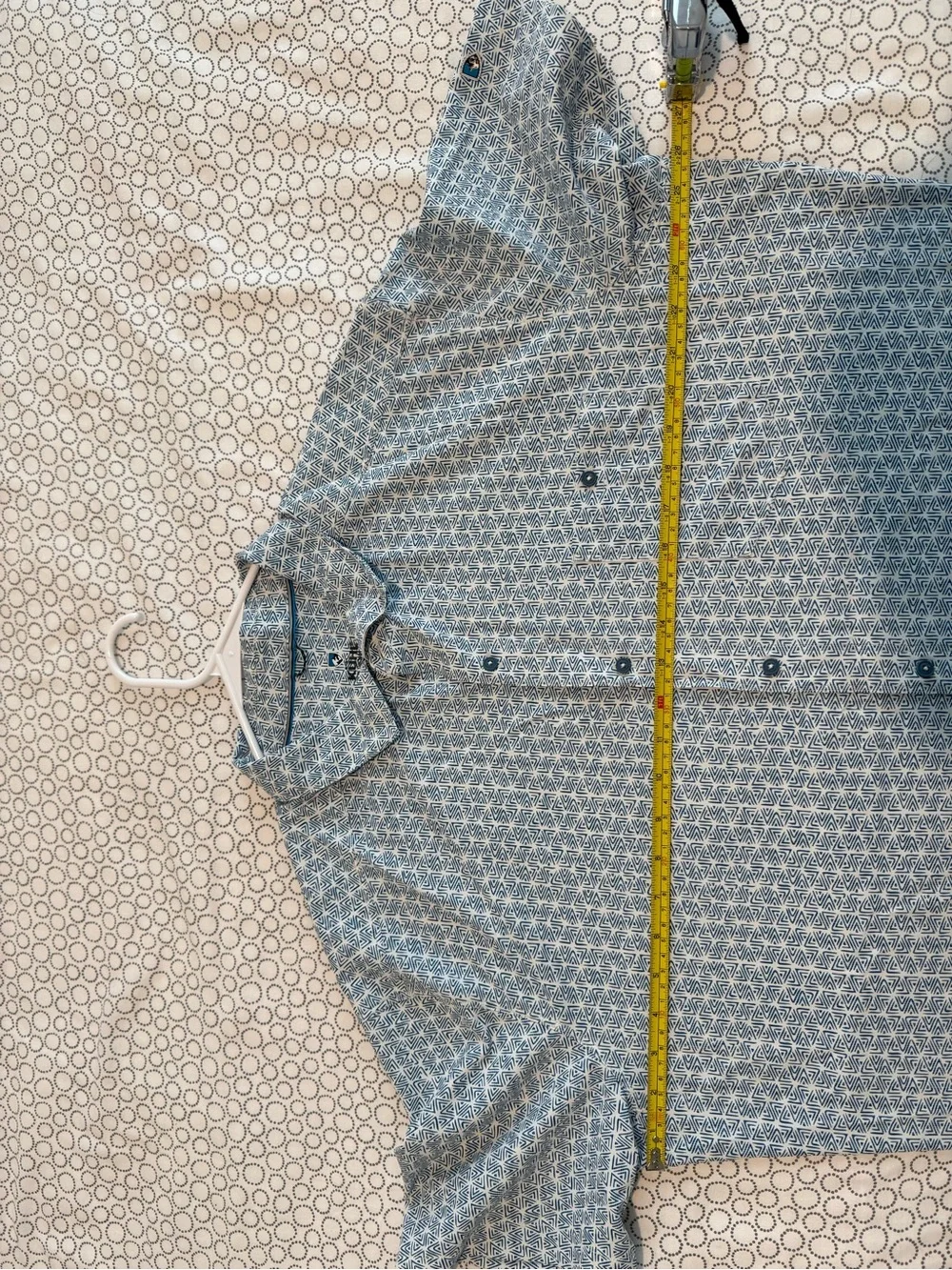Kuhl Men's Light Blue Patterned Short-Sleeve Button-Down Shirt